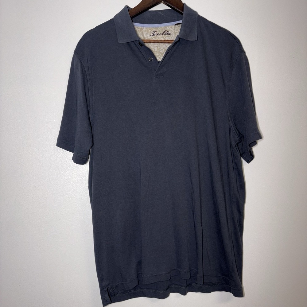 Tasso Elba mens polo shirt Cotton quick dry Golfing Casual Large 100% Cotton